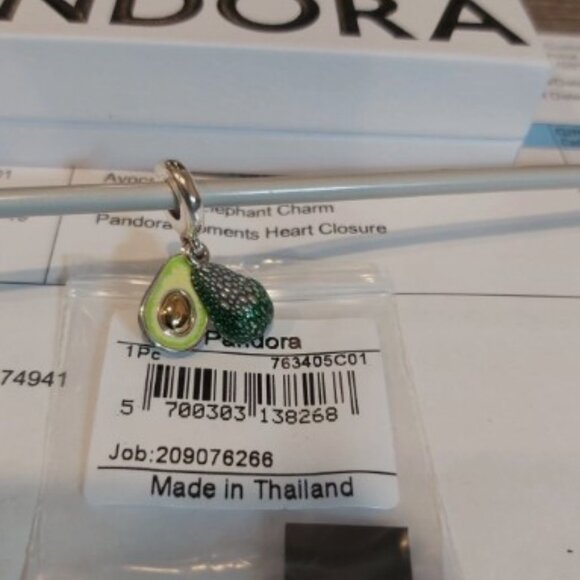 Authentic PANDORA Sterling Silver Avocado Double Dangle Charm 763405C01 - Picture 2 of 9